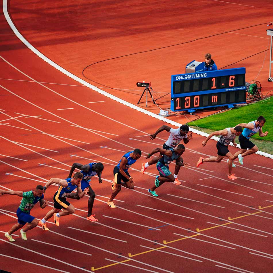 Prueba de atletismo de 100 metros
