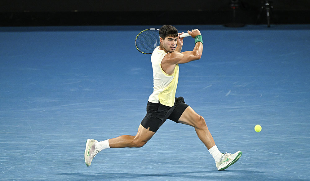 Alcaraz sobre la pista rápida de Melbourne