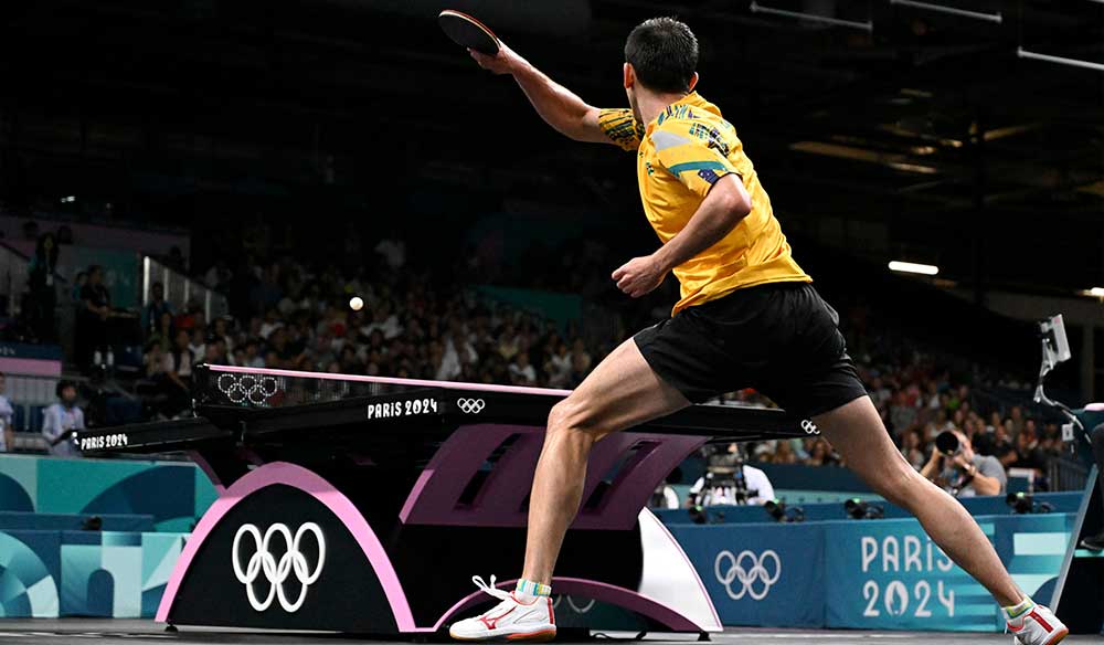 El jugador brasileño de tenis de mesa Hugo Calderano