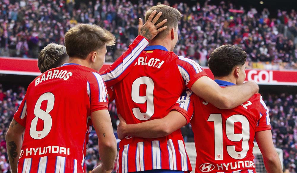 Jugadores del Atlético de Madrid celebrando