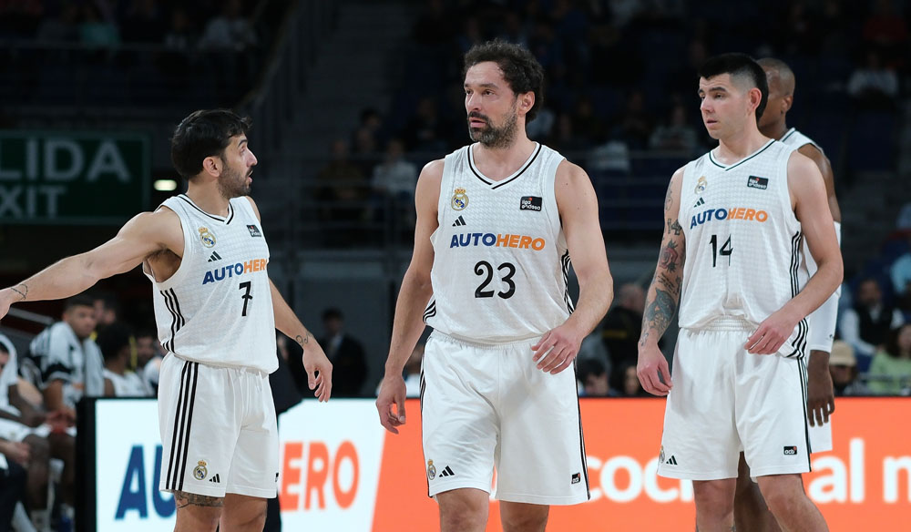 Parte del equipo del Real Madrid de baloncesto